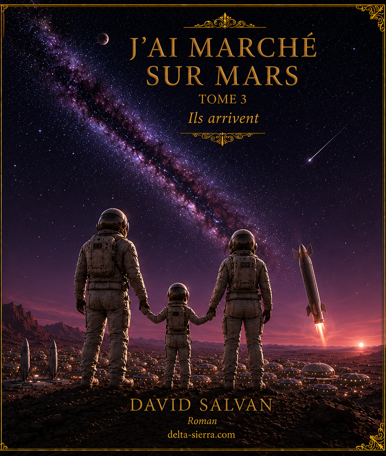 Couverture, J'ai marché sur Mars — Tome 3 : Ils arrivent