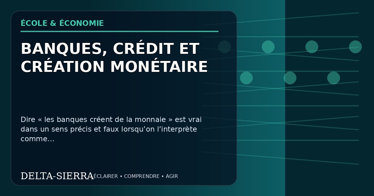 Illustration pédagogique — Banques, crédit et création monétaire
