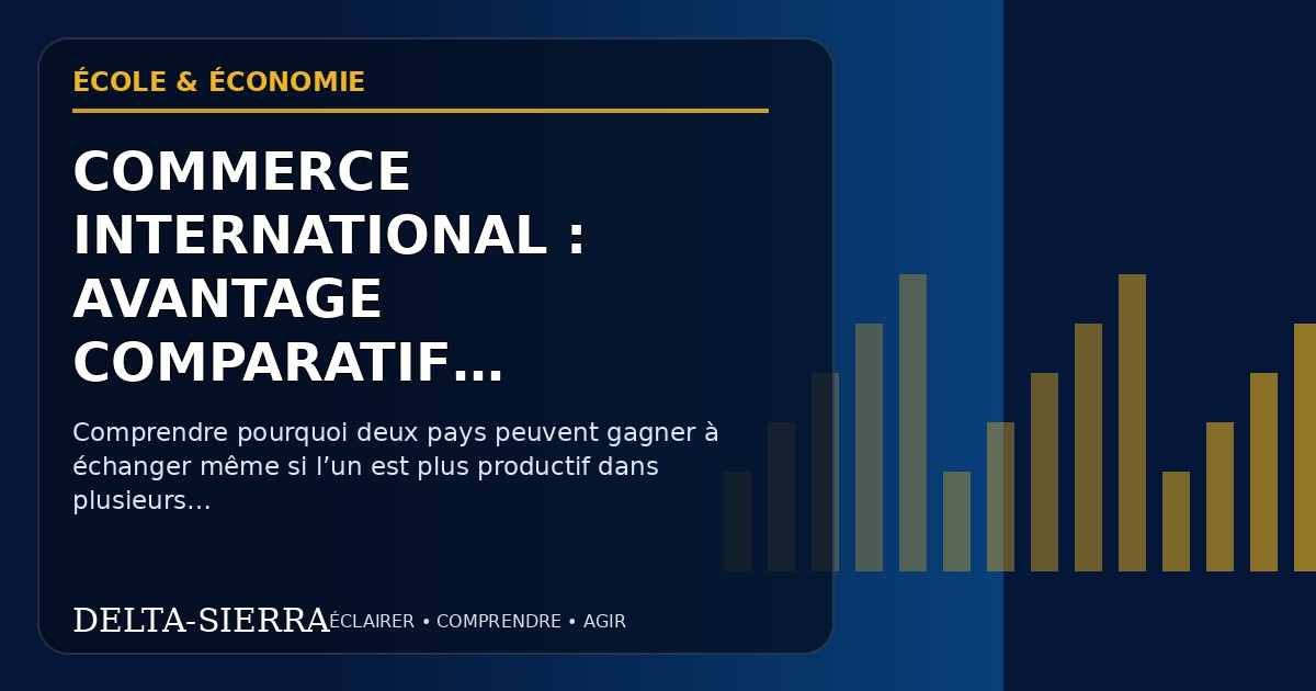 Illustration pédagogique — Commerce international : avantage comparatif, spécialisation et chaînes de valeur