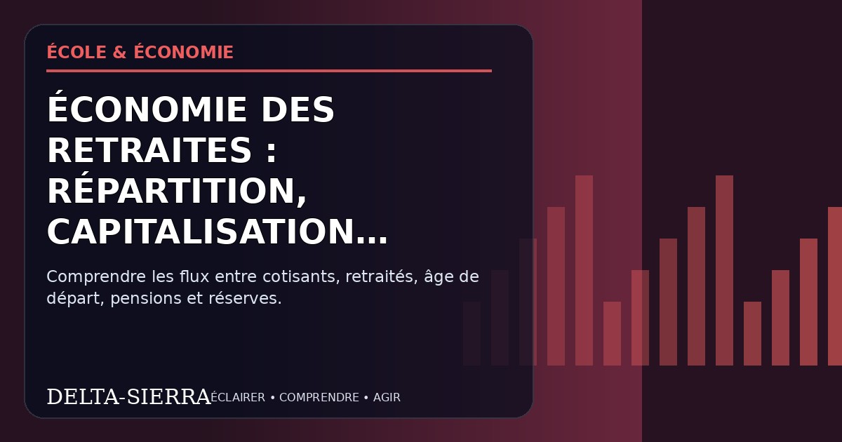 Illustration pédagogique — Économie des retraites : répartition, capitalisation et équilibres