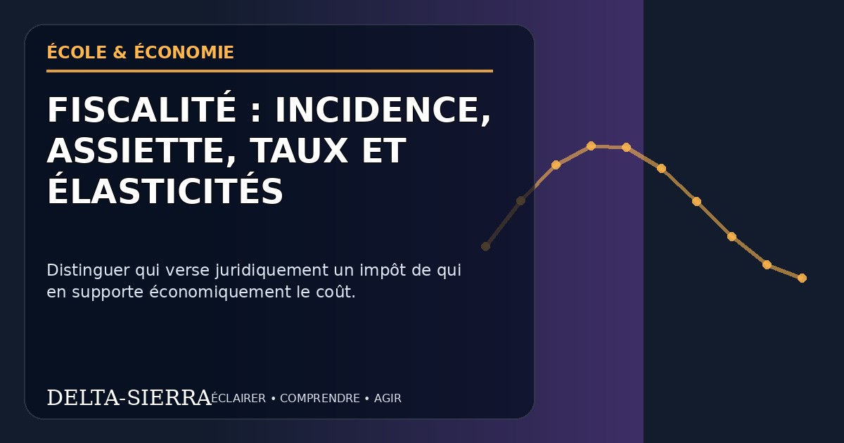Illustration pédagogique — Fiscalité : incidence, assiette, taux et élasticités