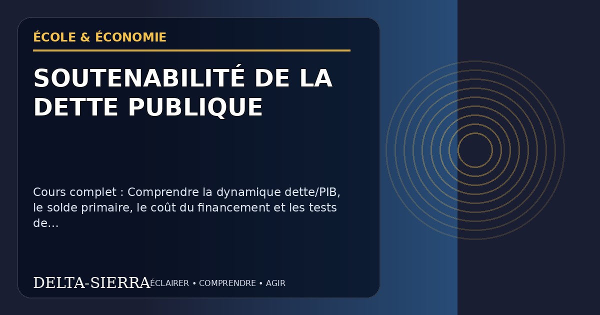 Illustration pédagogique — Soutenabilité de la dette publique