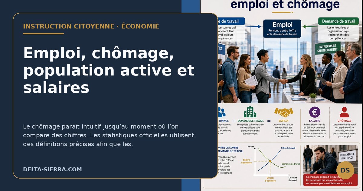 Emploi, chômage, population active et salaires