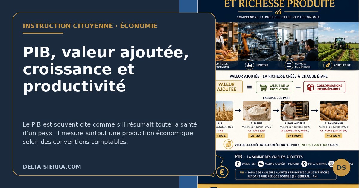 PIB, valeur ajoutée, croissance et productivité