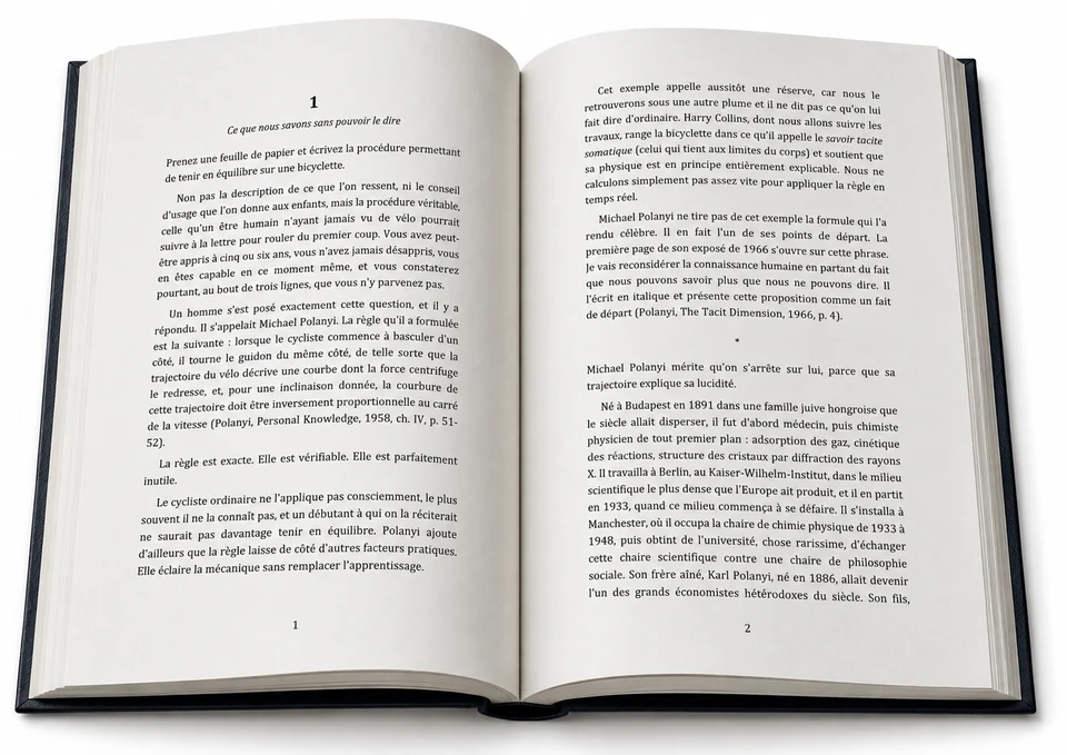 L’ouverture du livre et la distinction entre information conservée et savoir réellement maîtrisé.
