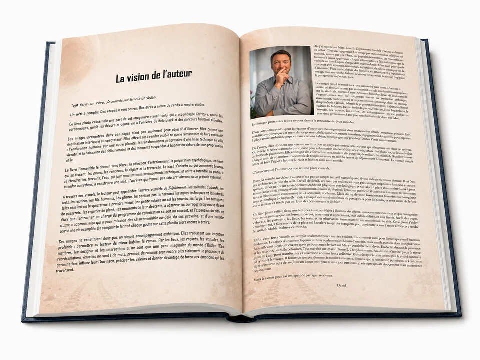 La note de l’auteur et la présentation du second compagnon illustré.