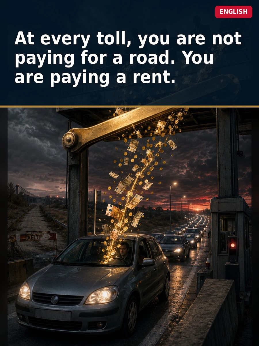 At every toll, you are not paying for a road. You are paying a rent.
