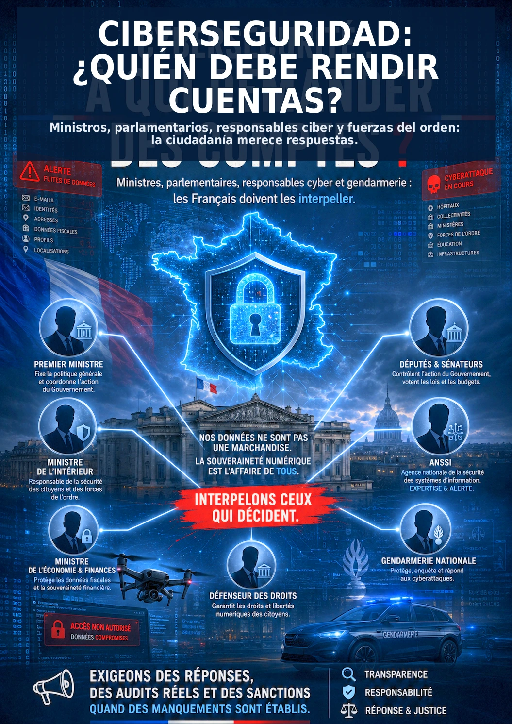 Ciberseguridad del Estado: ¿quién debe actuar, controlar y rendir cuentas?