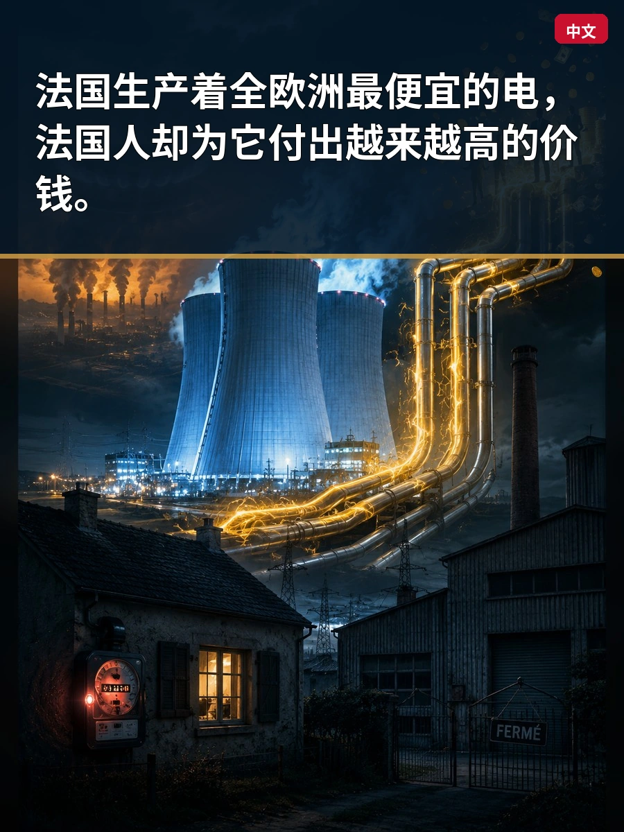 法国生产着全欧洲最便宜的电，法国人却为它付出越来越高的价钱。