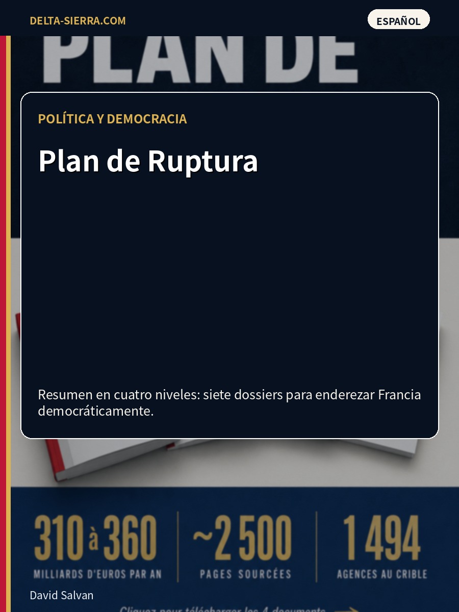 Plan de Ruptura: compendio de reformas