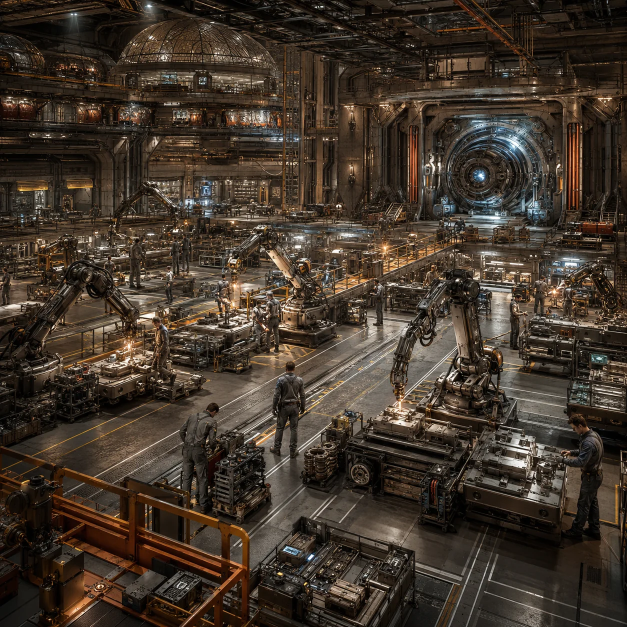 Ateliers, maintenance, pièces, matières premières et fabrication locale 