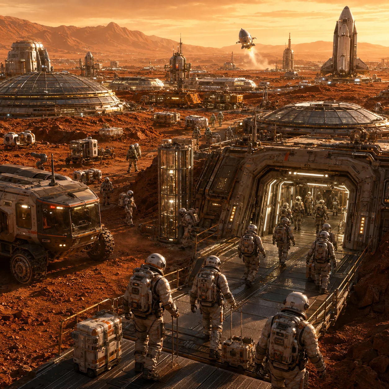 À mesure qu’Arcadia grandit, l’enjeu n’est plus seulement de maintenir des systèmes vitaux, mais d’organiser les flux, les quartiers, les services et les relations entre habitants.