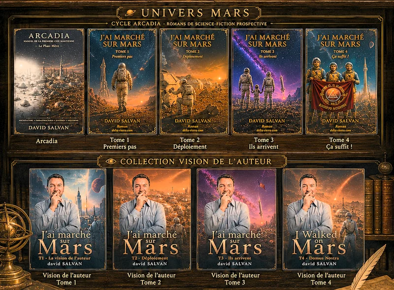 Univers Mars, Arcadia, la quadrilogie J’ai marché sur Mars et la collection Vision de l’auteur