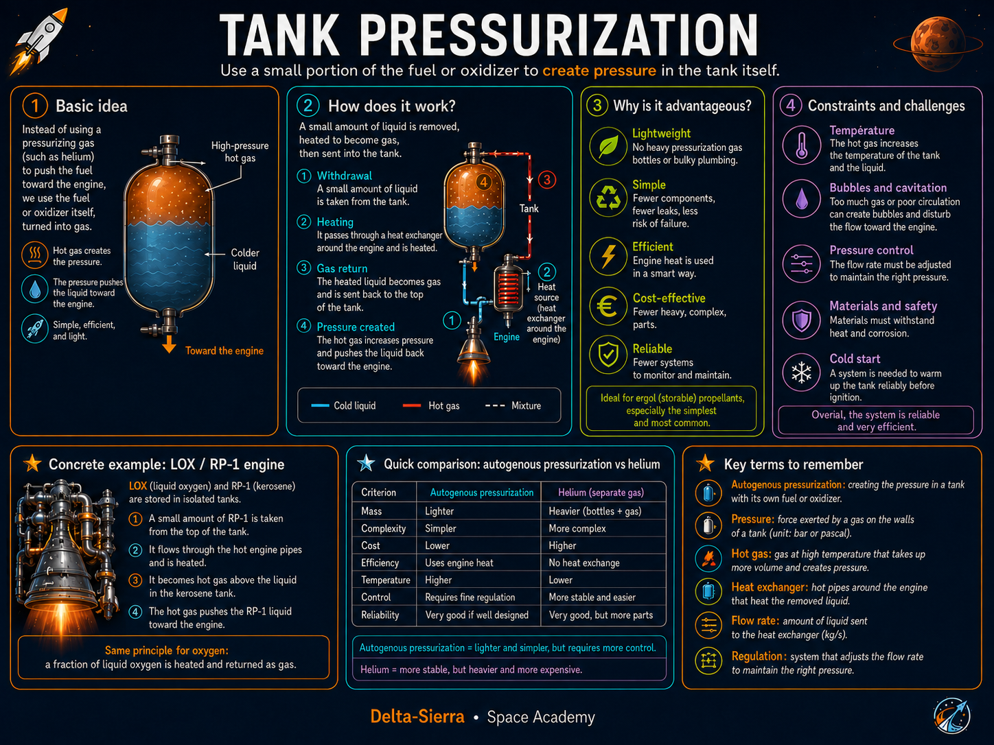 Technical illustration 092 for AM-04.31 — Pressurizing propellant tanks: why propellant does not simply “fall” into the engine