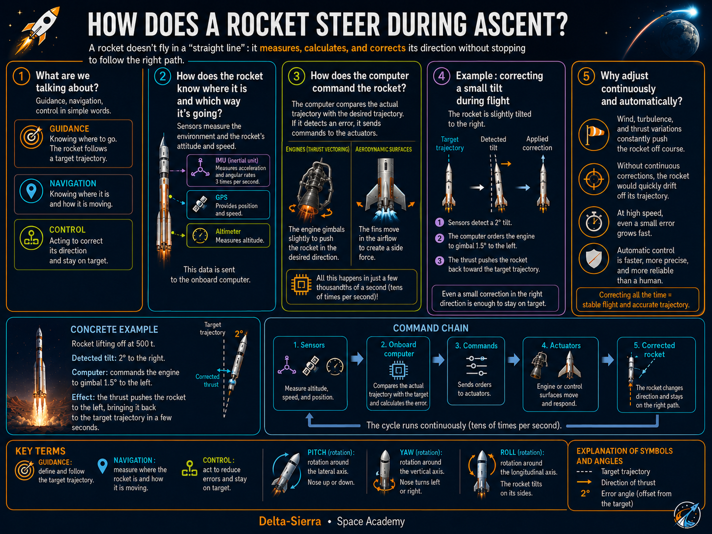 Technical illustration 097 for The rocket tilts by 2°: how does the control loop react?