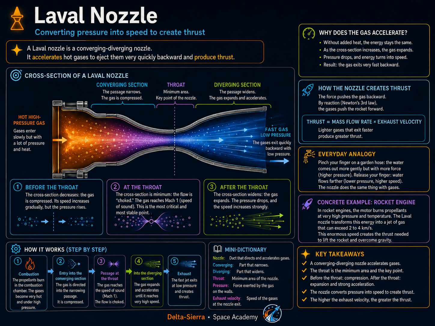 Technical illustration 098 for Nozzle throat: why the flow becomes choked
