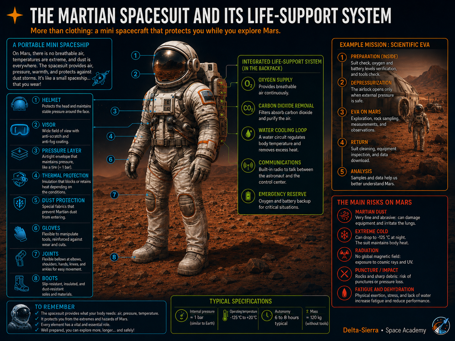 Technical illustration 156 for Mars spacesuit: pressure, PLSS, mobility and prebreathe