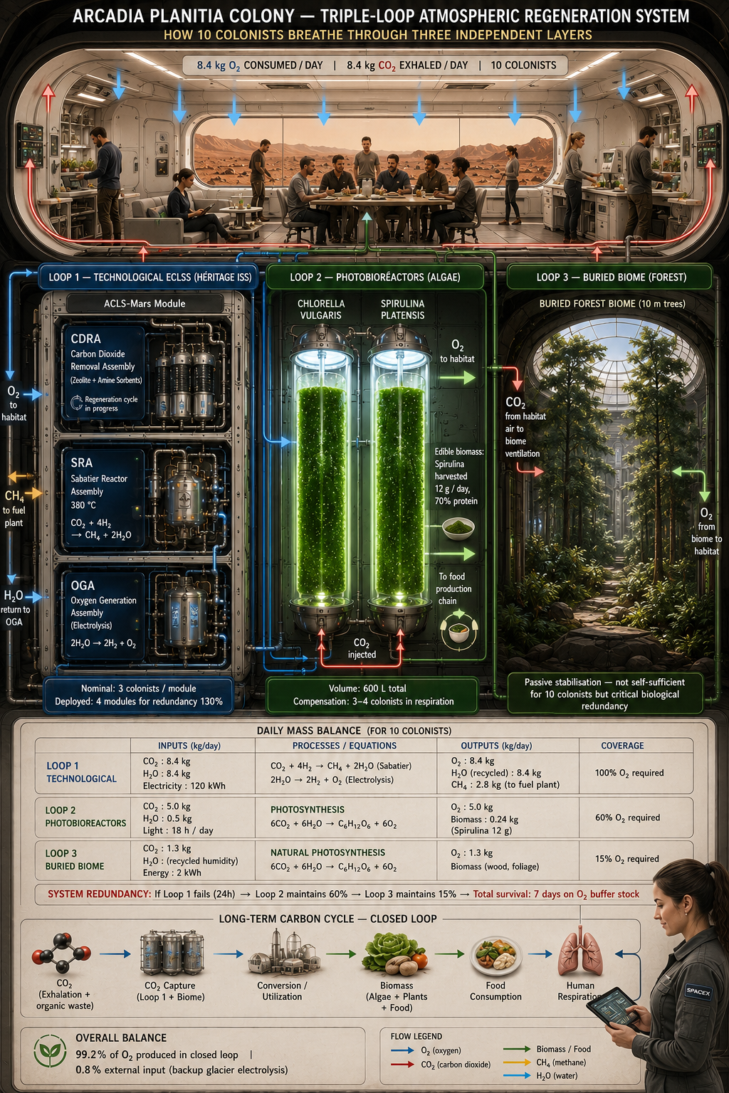 Technical illustration 175 for Crops on Mars: greenhouse, hydroponics, light, water and biological loops