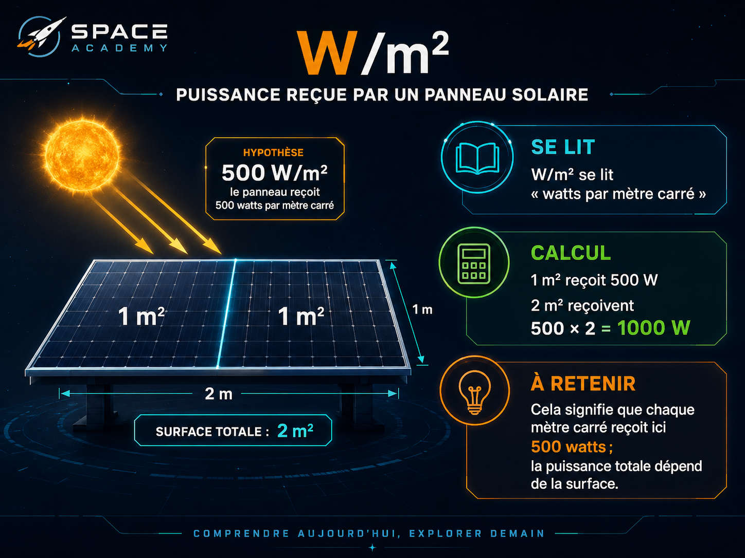 Puissance reçue par un panneau solaire
