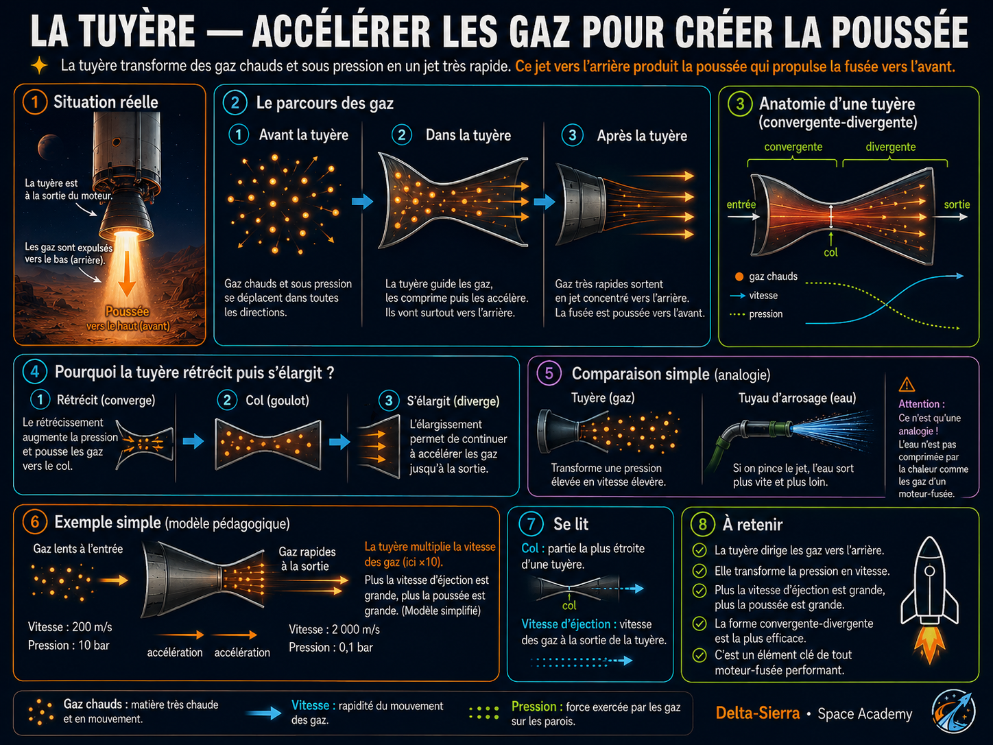 Tuyère et accélération des gaz