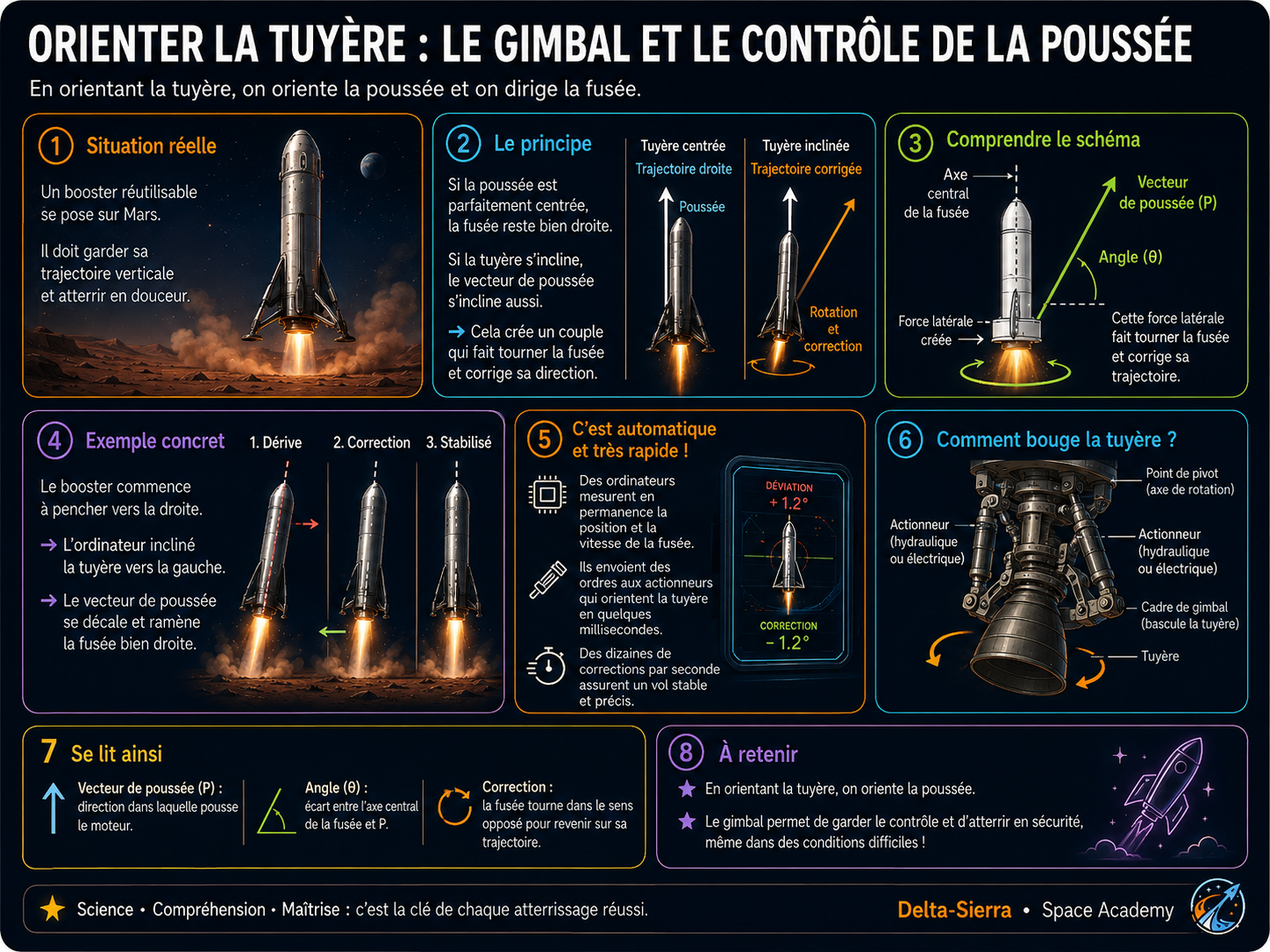 Gimbal et contrôle vectoriel de poussée