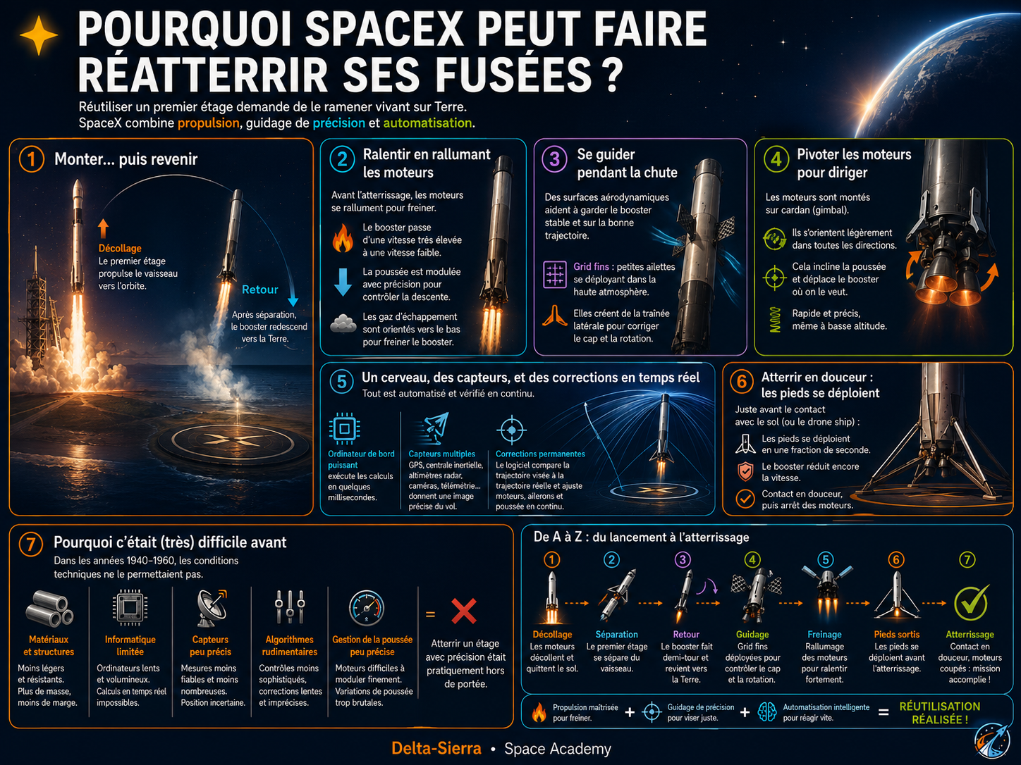 Retour et atterrissage d’un premier étage
