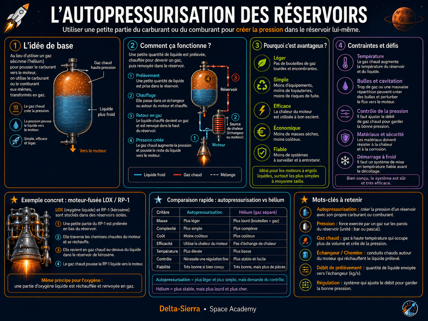 Autopressurisation des réservoirs