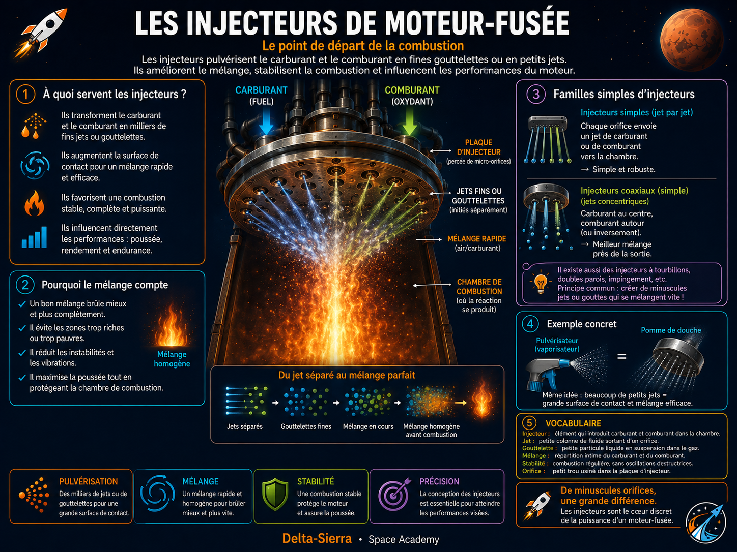 Injecteurs de moteur-fusée