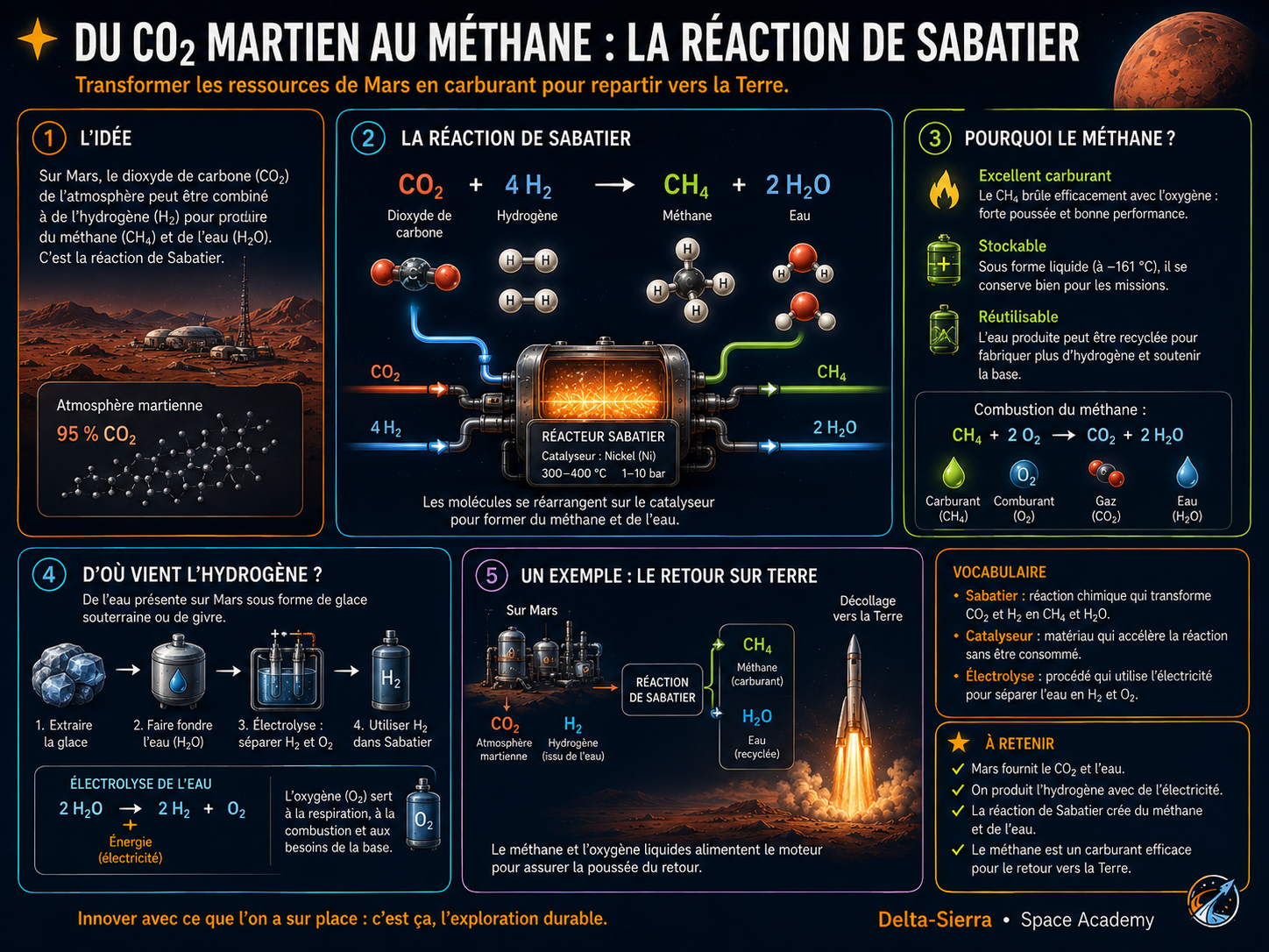 CO₂ martien, méthane et Sabatier