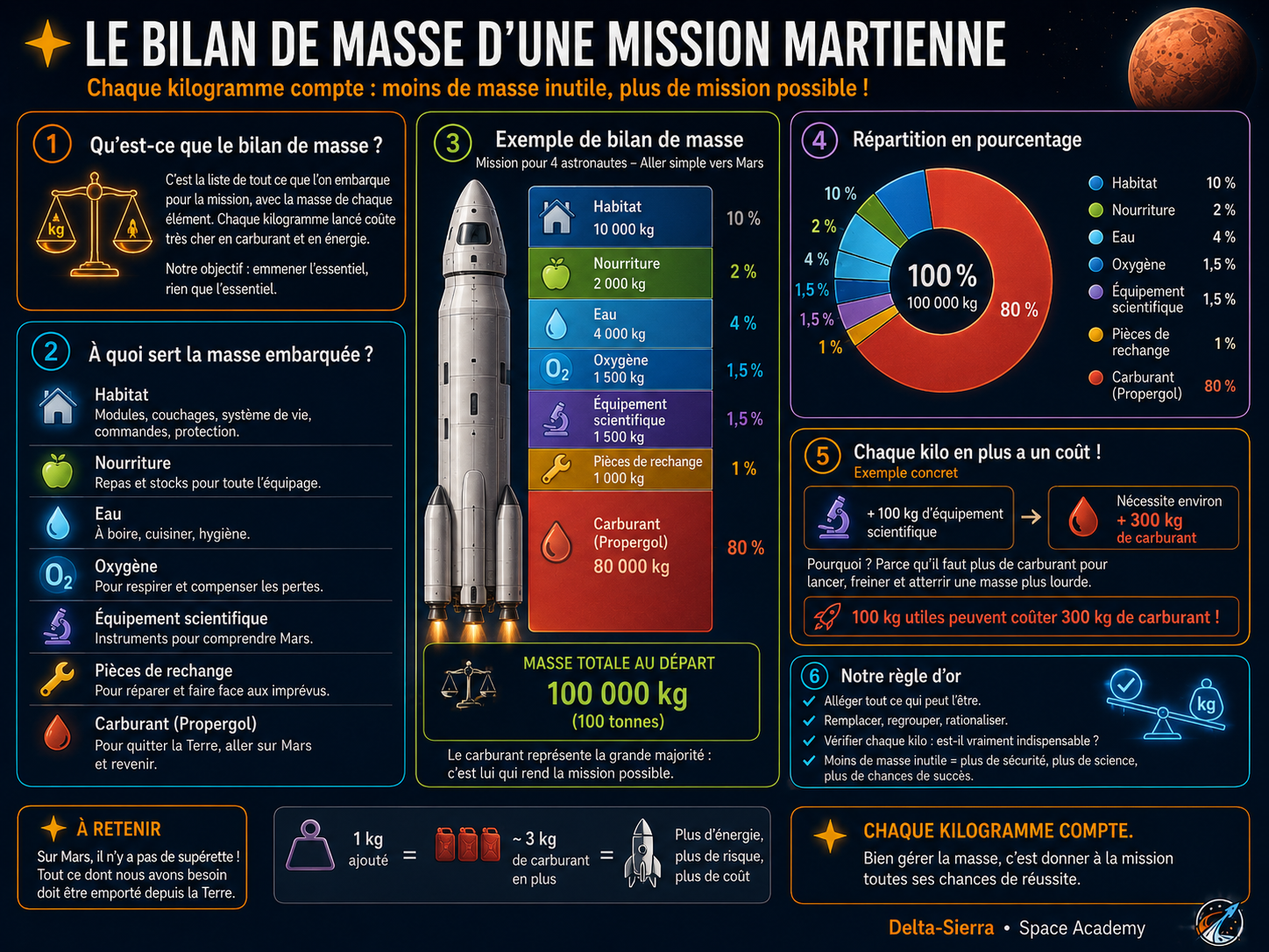 Bilan de masse d’une mission