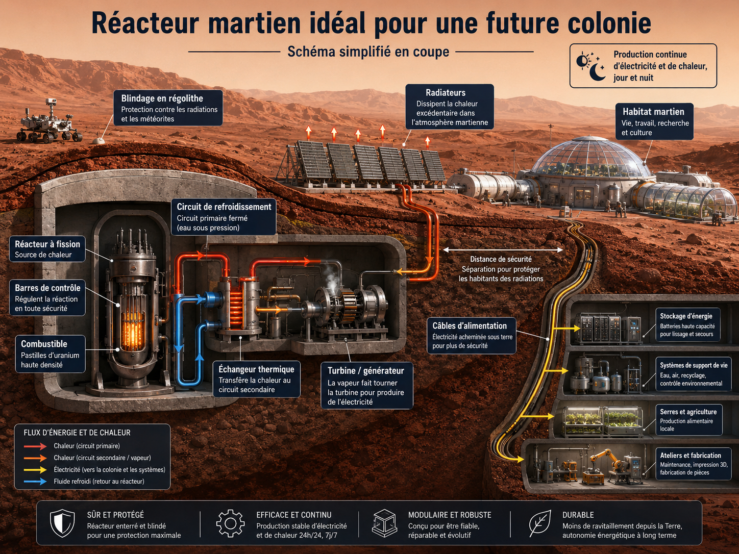 Réacteur pour une future colonie martienne