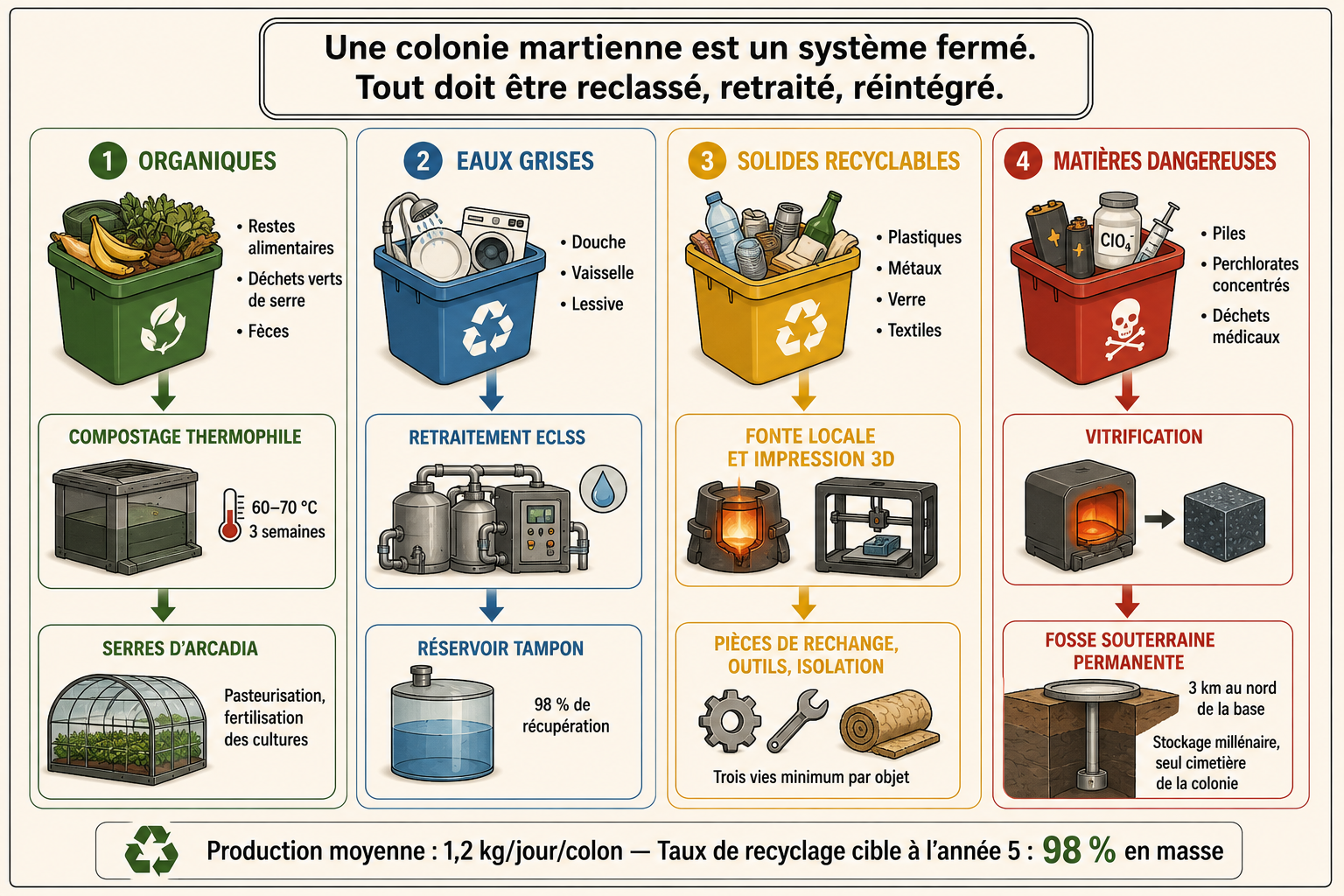 Colonie martienne comme système fermé