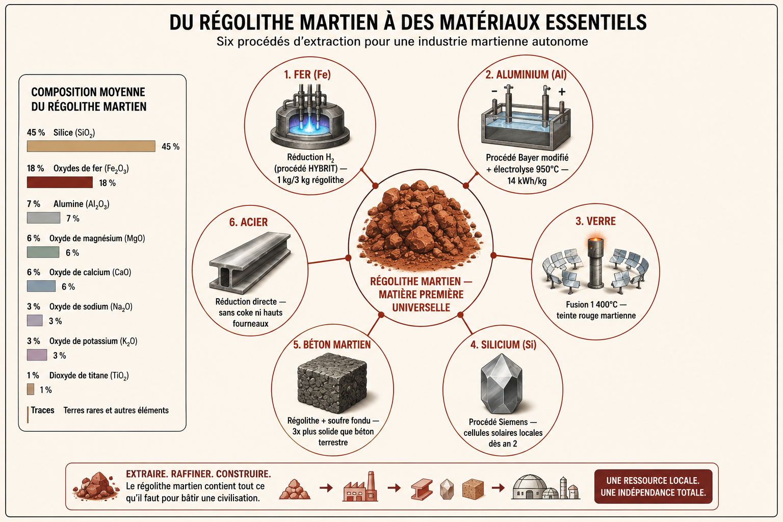 Matériaux essentiels issus du régolithe