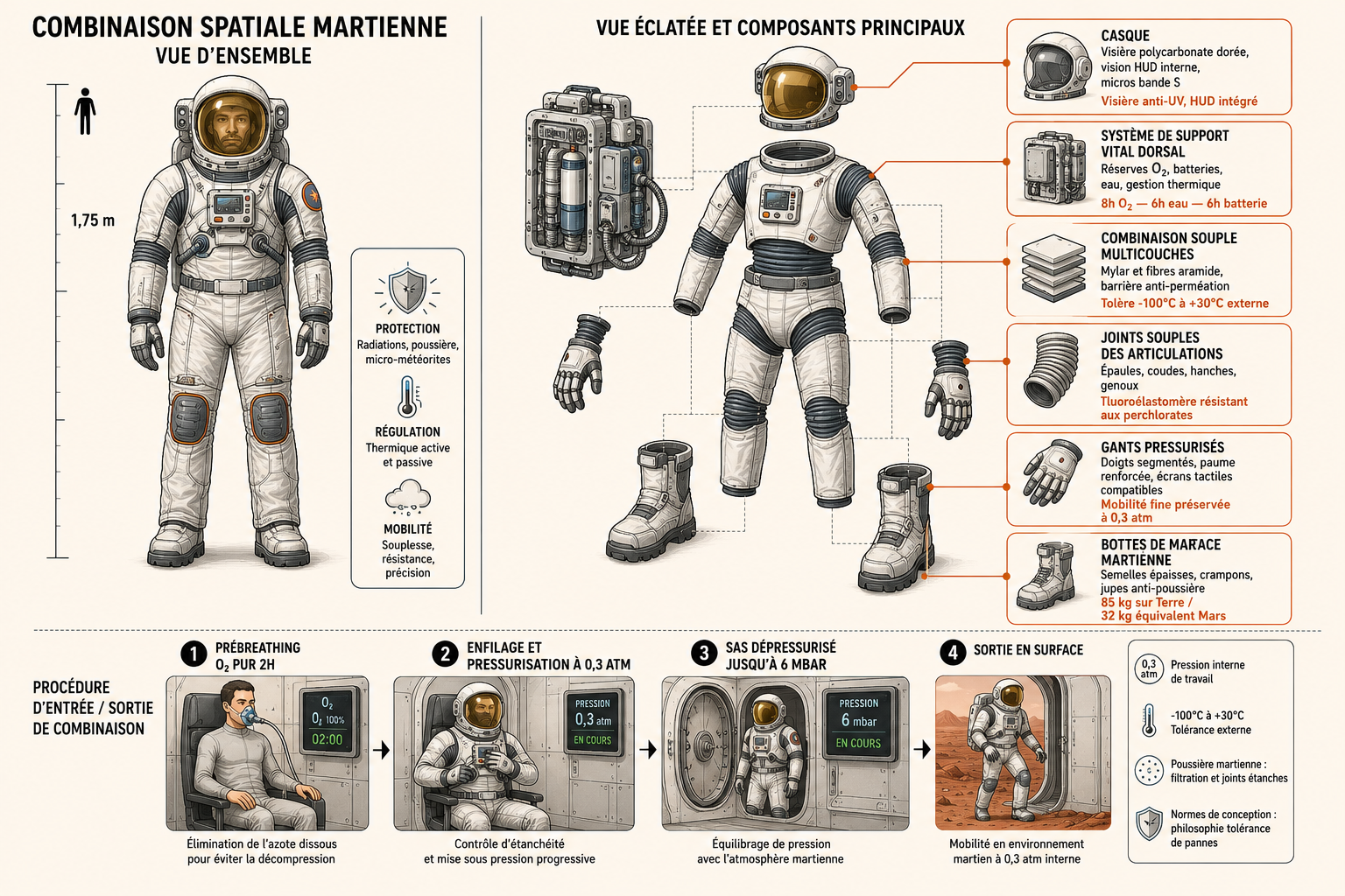 Comparaison de scaphandres martiens