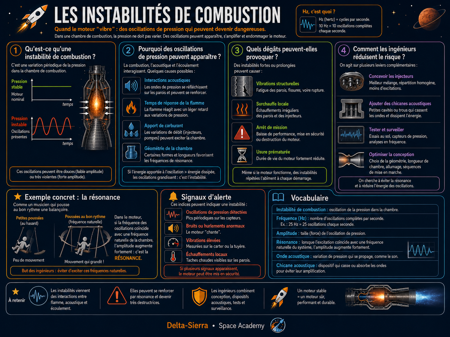 Instabilités de combustion : comment une oscillation de pression peut devenir destructrice.