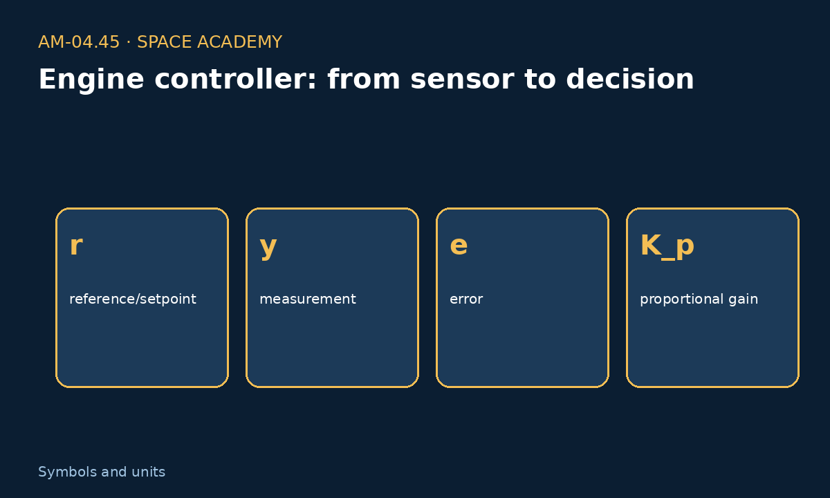 Learning diagram 2: 2 — How to read the symbols and units — Engine controller: from sensor to decision