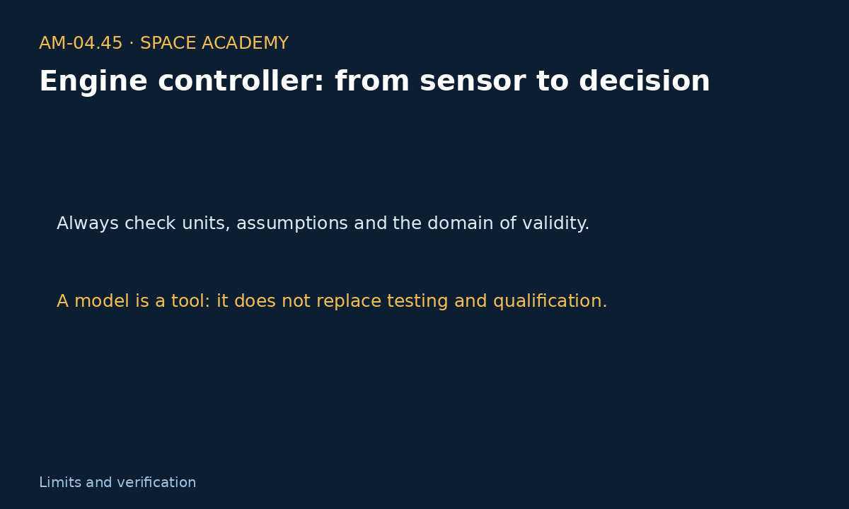 Learning diagram 5: 7 — Sensitivity, inverse calculation, and sanity check — Engine controller: from sensor to decision