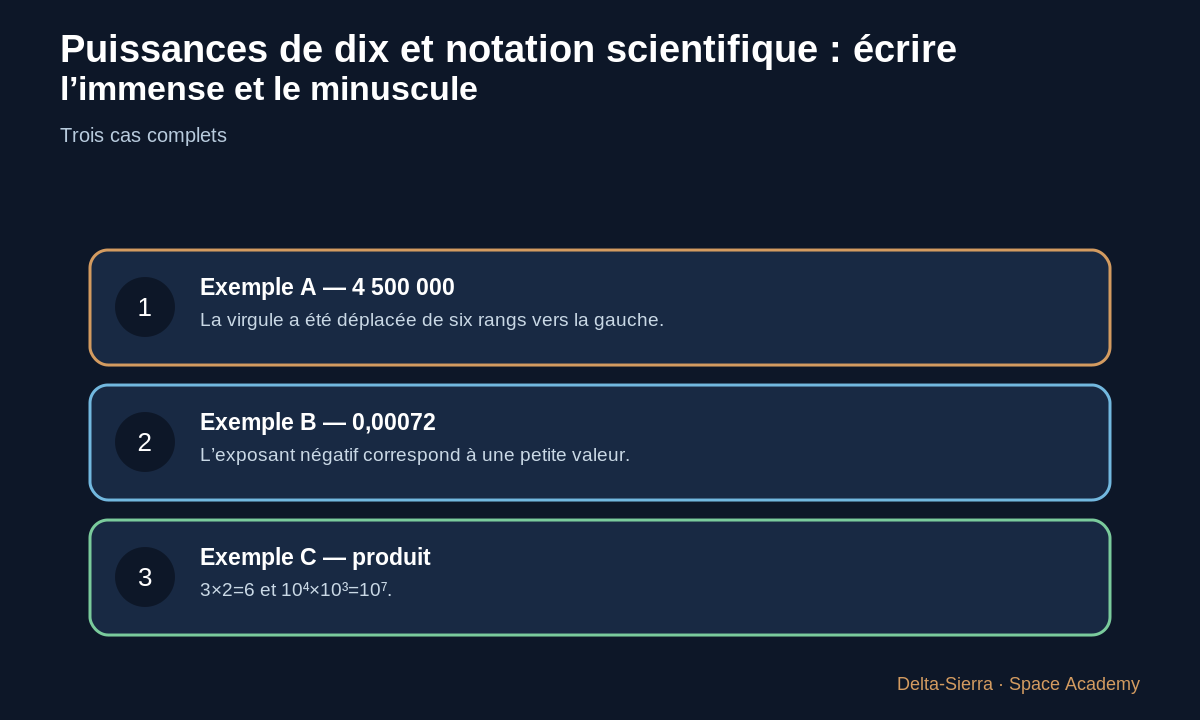 Trois exemples chiffrés du cours