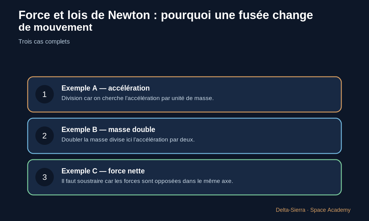 Rover, câble et propulseur : trois applications des lois de Newton.