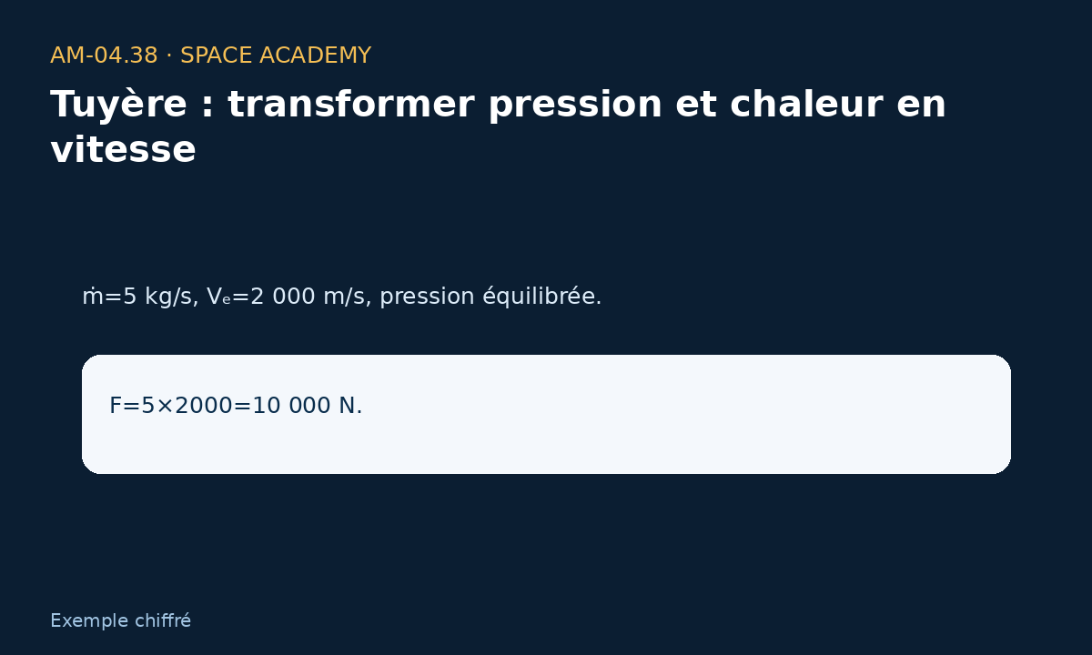 Schéma pédagogique 4 : 4 — A — Terme de vitesse — Tuyère : transformer pression et chaleur en vitesse